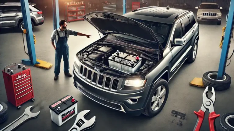Where is the Battery in a 2012 Jeep Grand Cherokee?